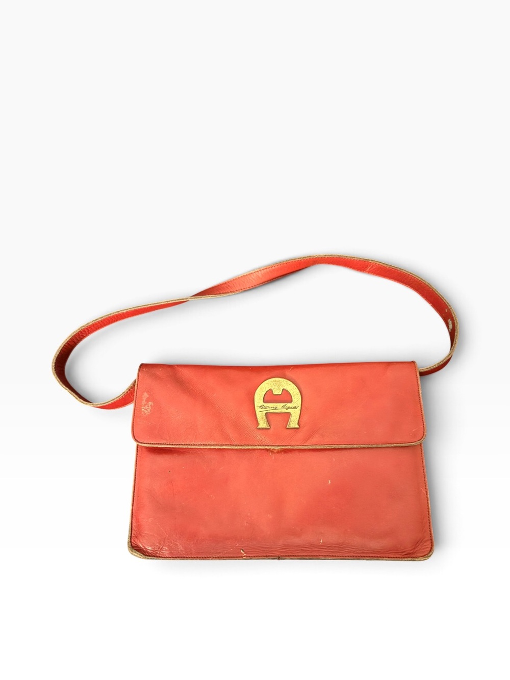 Vintage Burgundy Etienne Aigner Leather Shoulder Bag with Gold Accent